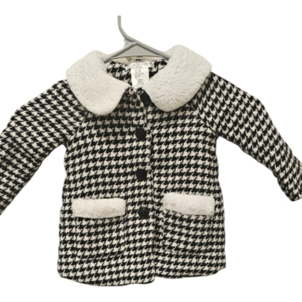 Max Studio Kids Black and White Houndstooth Pea Coat